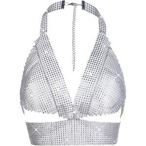 Eco-Friendly Metal Body Chain Bra – Halter Backless Festival & Party Jewelry